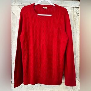 Talbots Women’s Vibrant Red cotton Blend Crewneck Sweater Size XL